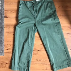 Caslon army green crop wide leg pants